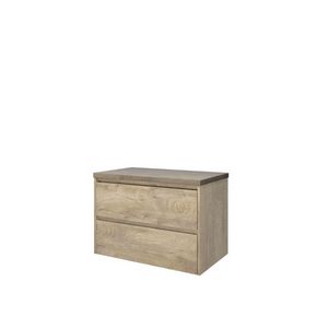Set Proline Top afdekplaat en onderkast symmetrisch raw oak 80x46cm