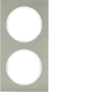 Afdekraam 2-v berker R.3 edelstaal/polarwit