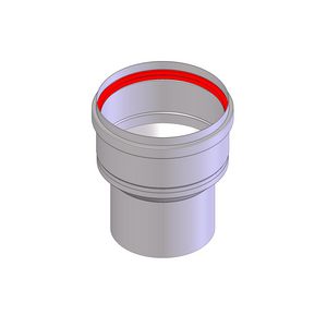 Verloop Ø80 x Ø100 mof d-RVS