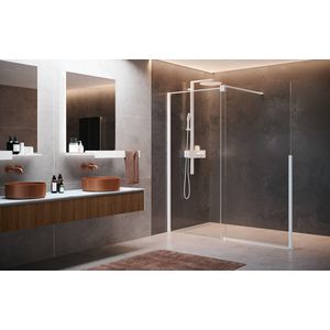 Inloopdouche met schuifdeur HSTYLE 140 uitvoering rechts 137-139cm helder glas profielkleur chroom
