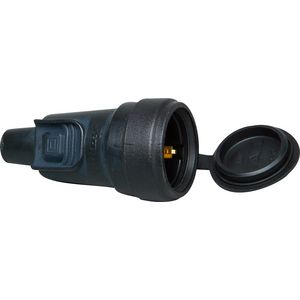 Contrastekker RA rubber deksel vergrendeling IP44 zw. VVE=10