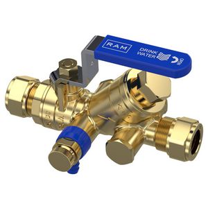 Terugstroombeveiligingseenheid TBE-EA 15mm knel EASY SERVICE blauwe hendel