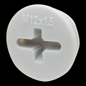 Blindstop kunststof M12x1,5 glasvezelversterkt, grijs (EVSG12LG) VVE=100