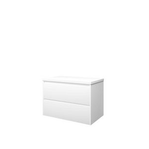 Set Proline Top afdekplaat en onderkast symmetrisch mat wit 80x46cm