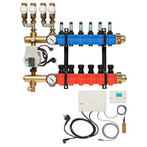 Vloerverw.verdeler 4861 4-pijps E-pomp BA. 10-145l/u 6-groeps
