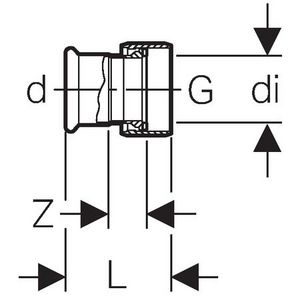 2-del. koppeling vlak MAPRESS koper (brons) 42x wartel 1.3/4"