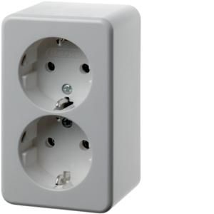 Wandcontactdoos RA 2-v steekklemmen opbouwserie polarwit