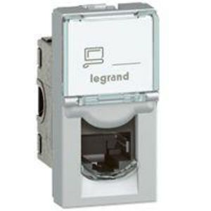 Dataconnector Cat. 6A UTP RJ45 1 module ALU Mosaic VVE=10