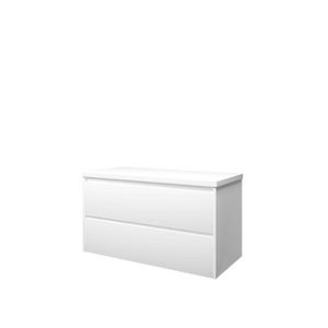 Set Proline Top afdekplaat en onderkast symmetrisch mat wit 100x46cm