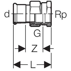 3-del. koppeling MAPRESS koper (brons) 54x2"bn.