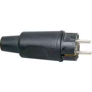 Stekker RA rubber CEE 7/VII IP44 zwart VVE=10