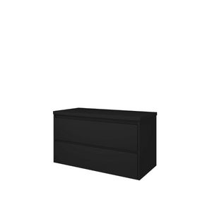 Set Proline Top afdekplaat en onderkast symmetrisch mat zwart 100x46cm