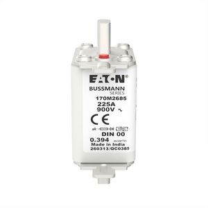 Zekering hoge snelheid 225A AC 900V 125kA 00 aR IEC VVE=6