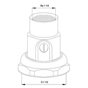 Koppeling afsluiter 1.1/2" x RP 1.1/4" set