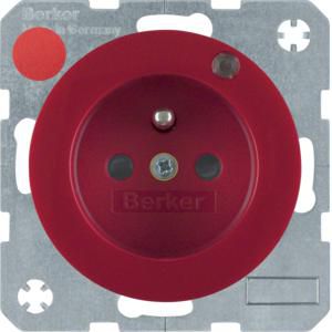Wandcontactdoos penaarde contr-led berker R.1/R.3/R.8 rood