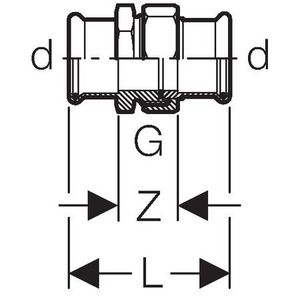3-del. koppeling MAPRESS RVS FKM blauw 28mm 2x pers VVE=5