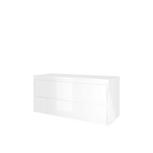 Set Proline Top afdekplaat en onderkast symmetrisch glans wit 120x46cm