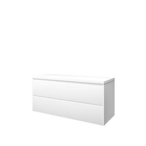 Set Proline Top afdekplaat en onderkast symmetrisch mat wit 120x46cm