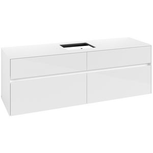 Wastafelonderkast Collaro 1600x548x500mm Glossy White C134B0DH