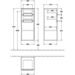 Zijkast Subway 2.0 356x857x370mm A7121RDH