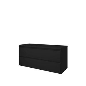 Set Proline Top afdekplaat en onderkast symmetrisch mat zwart 120x46cm