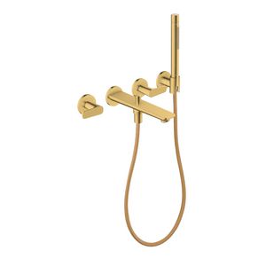 Afbouwdeel 3-gats inbouw badkraan handdouche Cubic Cut greep polished gold optic Citterio-C