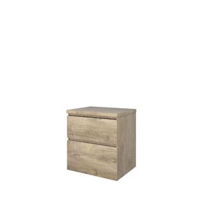 Set Proline Top afdekplaat en onderkast asymmetrisch raw oak 60x46cm
