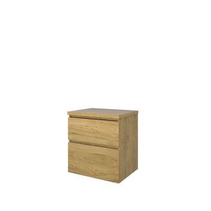Set Proline Top afdekplaat en onderkast asymmetrisch Ideal oak 60x46cm