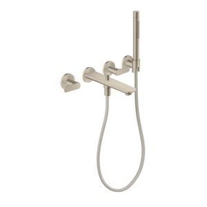 Afbouwdeel 3-gats inbouw badkraan handdouche Cubic Cut greep brushed nickel Citterio-C