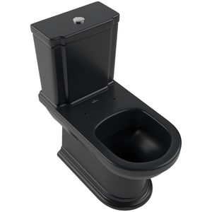 Closet tbv duoblok diepspoel Hommage 370x725mm Pure Black CeramicPlus (excl. zitting / exc. reservoir)