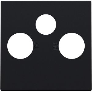 Afwerkingsset 2 enkelvoudige coaxaans. TV/FM/Satt. black