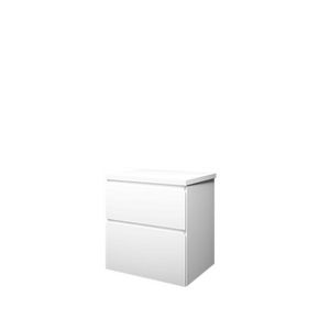 Set Proline Top afdekplaat en onderkast asymmetrisch mat wit 60x46cm