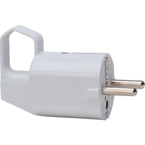 Stekker RA kunsts. CEE 7/VII zij-invoer uitrekoog wit VVE=10