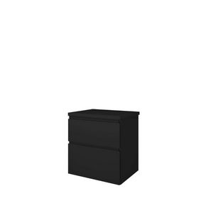 Set Proline Top afdekplaat en onderkast asymmetrisch mat zwart 60x46cm