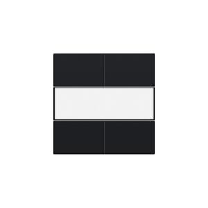 Afwerkingsset 4-voudige pot.vrij knop 24V tekstveld black