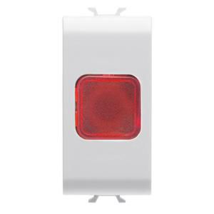 ENKELE INDICATIELAMP-ROOD-1 MODULE-GLANZEND WIT-CHOR