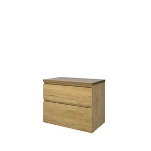Set Proline Top afdekplaat en onderkast asymmetrisch Ideal oak 80x46cm