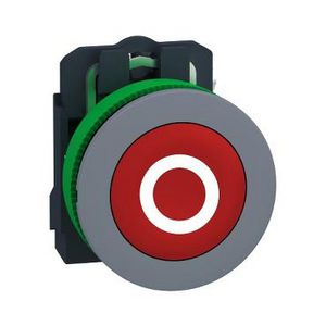 Drukknop rood Gemonteerd Verzonken Schroefklem Gemark