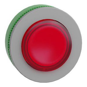 Flush mounted red projecting illum pushbutton head integr