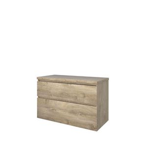 Set Proline Top afdekplaat en onderkast asymmetrisch raw oak 100x46cm