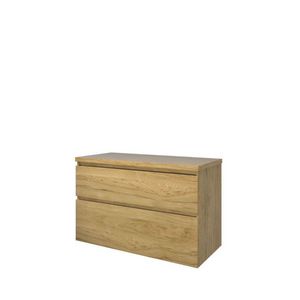 Set Proline Top afdekplaat en onderkast asymmetrisch Ideal oak 100x46cm