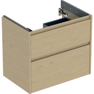 onderkast voor wastafel 2x la 69.3x60.6x44.6cm Breedte wastafel=75cm eik naturel / Melamine houtstructuur