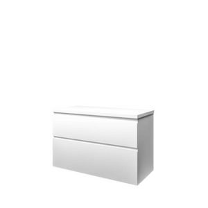 Set Proline Top afdekplaat en onderkast asymmetrisch mat wit 100x46cm