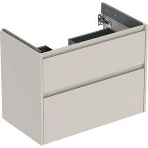 onderkast voor wastafel 2x la 79.4x60.6x44.6cm Breedte wastafel=85cm zandgrijs / gelakt zijdemat