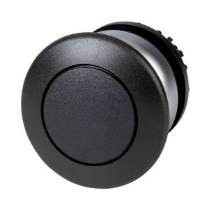 Paddestoeldrukknop zwart terugverend M22-DP-S