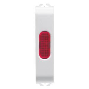 ENKELE INDICATIELAMP-ROOD-1/2 MODULE-GLANZEND WIT-CH VVE=2