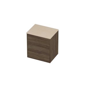 Deck Set Top afdekplaat hardsteen en onderkast tbv grepen 2 laden a-symmetrisch in kader 600x460x670mm Sand stone/Vital oak