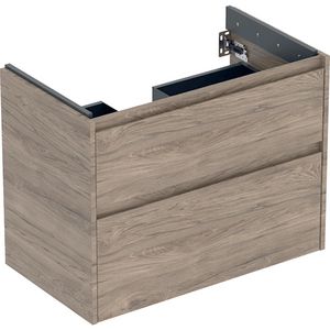 onderkast voor wastafel 2x la 79.4x60.6x44.6cm Breedte wastafel=85cm walnoot hickory / Melamine houtstructuur