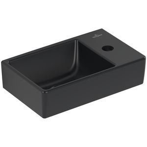 Fontein Avento 360x220mm Pure Black CeramicPlus kraangat rechts zonder overloop