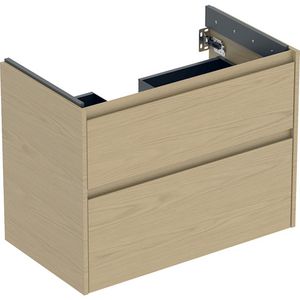 onderkast voor wastafel 2x la 79.4x60.6x44.6cm Breedte wastafel=85cm eik naturel / Melamine houtstructuur